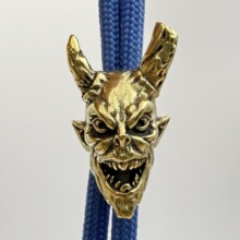 跨境热销断角恶魔黄铜刀坠EDC吊坠钥匙扣挂件DIY伞绳拉链配饰批发