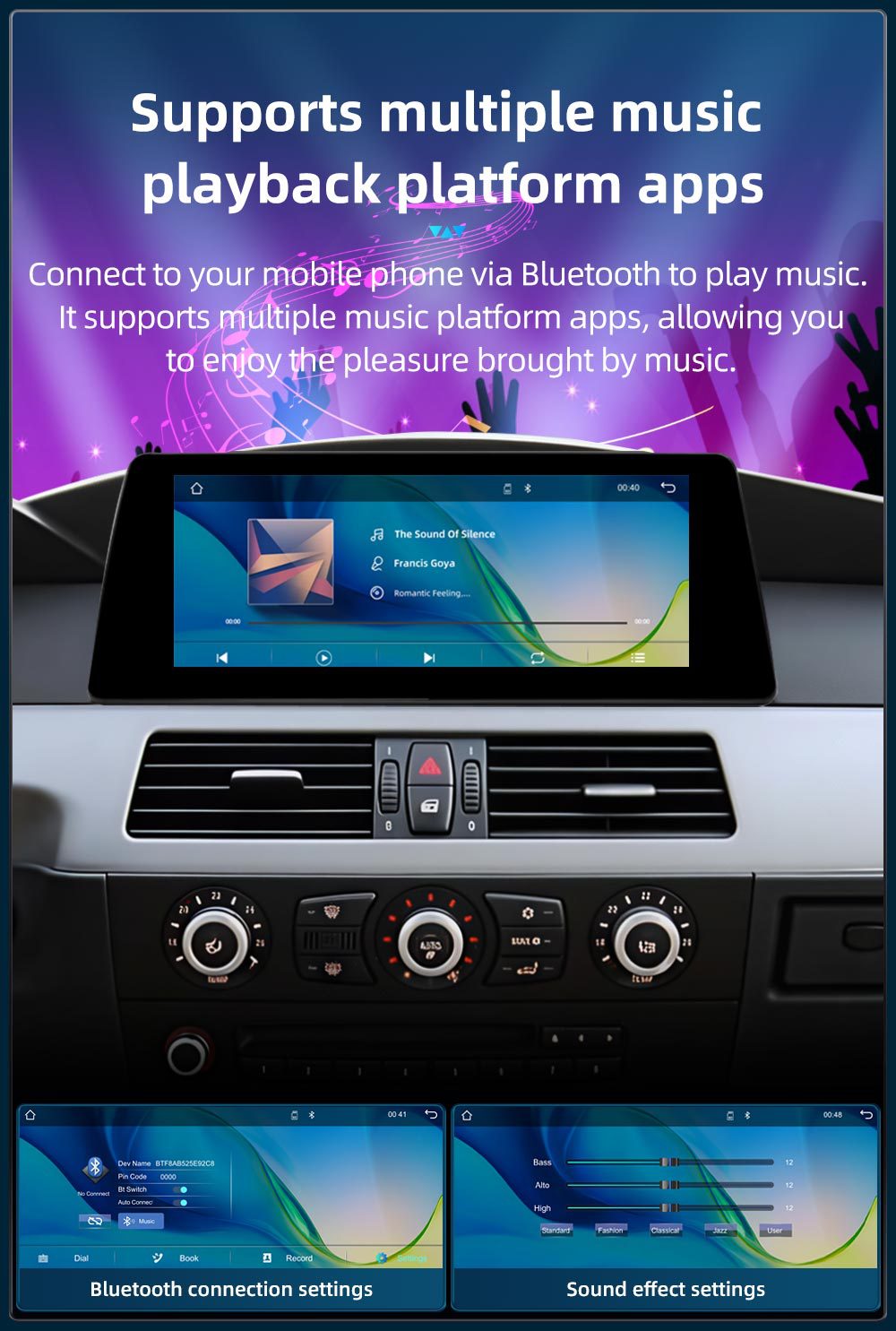 Suitable for BMW 5 Series E60 E61 E63 E64 car central control large screen navigation Carplay player