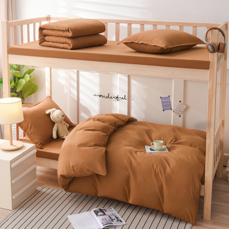 algodón molido de tres piezas de algodón puro cuatro piezas de dormitorio de estudiantes universitarios sábanas de cama alta y baja cubierta de sábanas