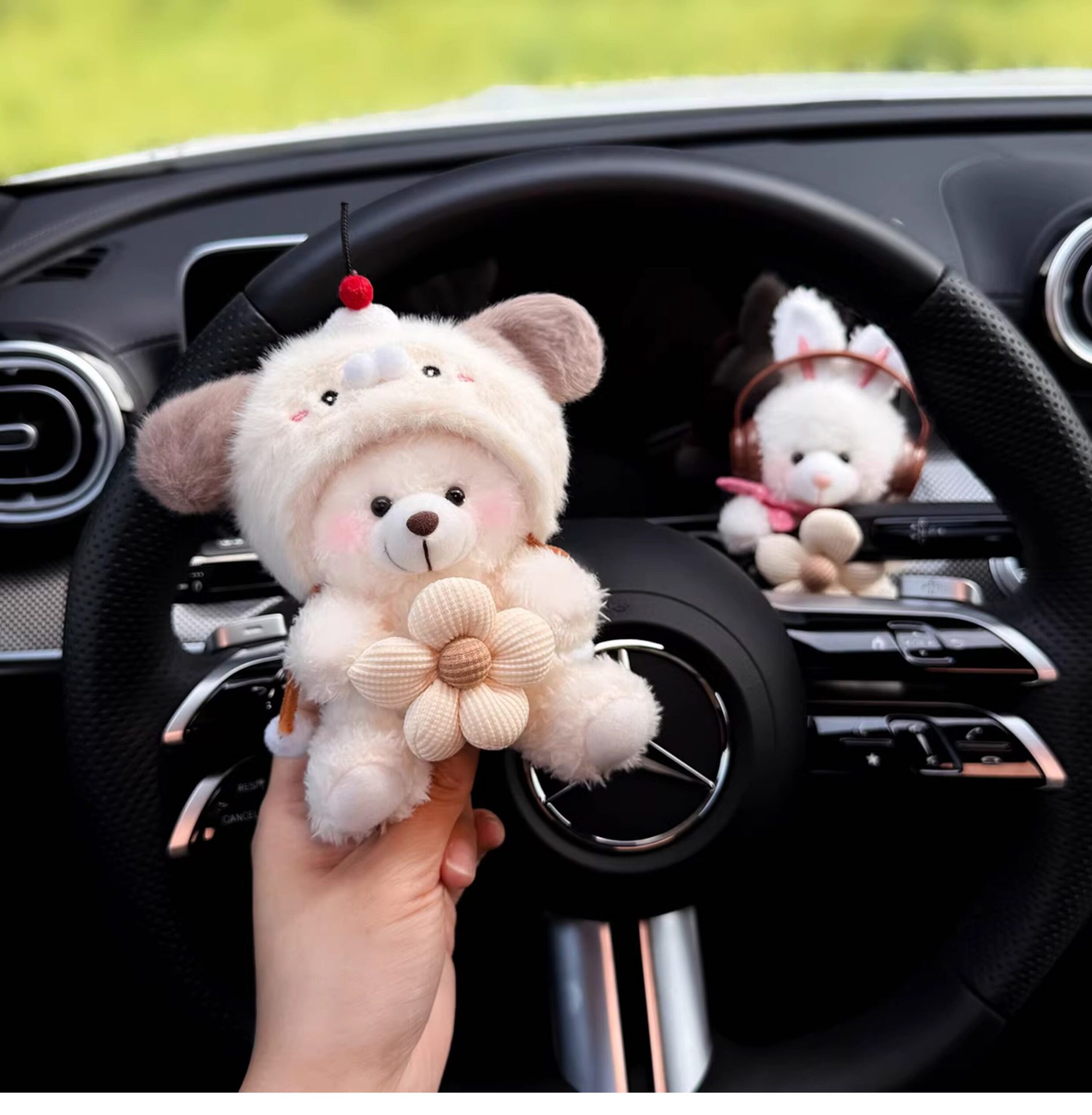 Cute Little Bear Car Dashboard Doll, Car Interior Wiper and Turn Signal Decoration, High-End Ornament, 2026 New Model