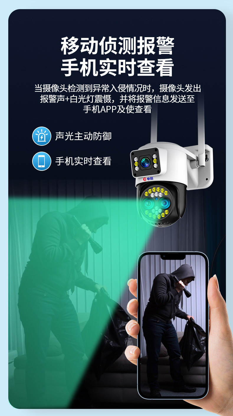 Factory wholesale intelligent surveillance cameras, 360-degree panoramic high-definition cameras, rural outdoor home monitors undefined