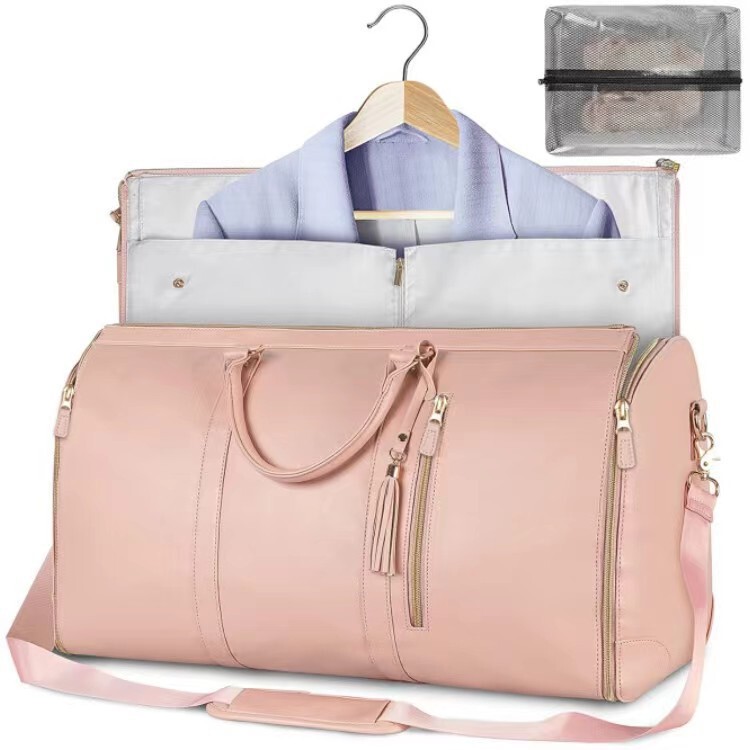 in stock Amazon Travel Convenient Carry-on Clothing Bag Large PU Leather Duffel Bag Women's Fashion