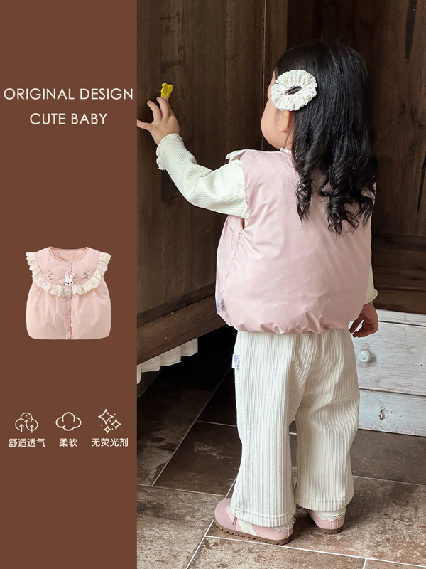 婴幼儿秋冬新款宝宝三件套轻薄羽绒马甲羽绒衣服90白鸭绒马夹外套|undefined
