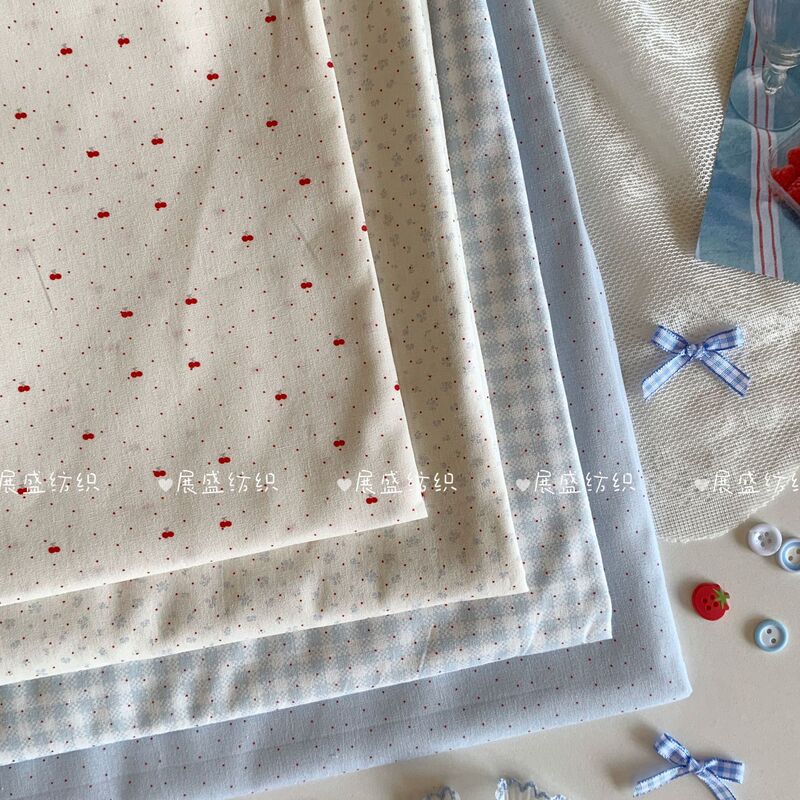 Cotton 40-Count Digital Printed Fabric Korean Style Ins Style Flower Cloth Doll Clothes Women's Clothing Children's Clothing Family Clothing Home Clothing DIY