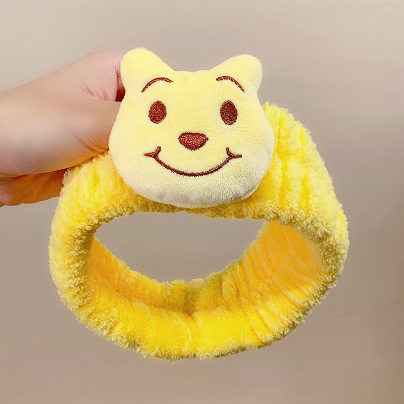 新しいかわいいクマのヘアバンド洗顔漫画ヘアバンドクリエイティブ弓動物ヘアリングフランネルヘアバンド卸売|undefined