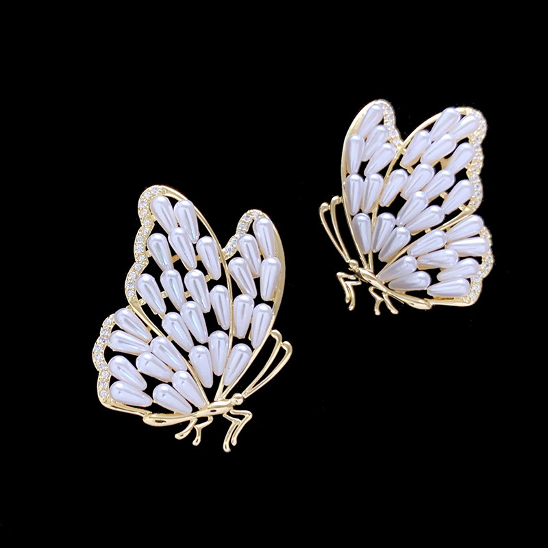 1 Par Señora Estilo Clásico Mariposa Cobre Aretes display picture 2