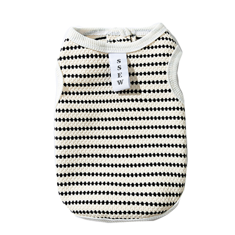 Primavera y verano, simple, casual, fresco, transpirable, lunares, perro pequeño y mediano, gato, jacquard, chaleco de punto, ropa para mascotas