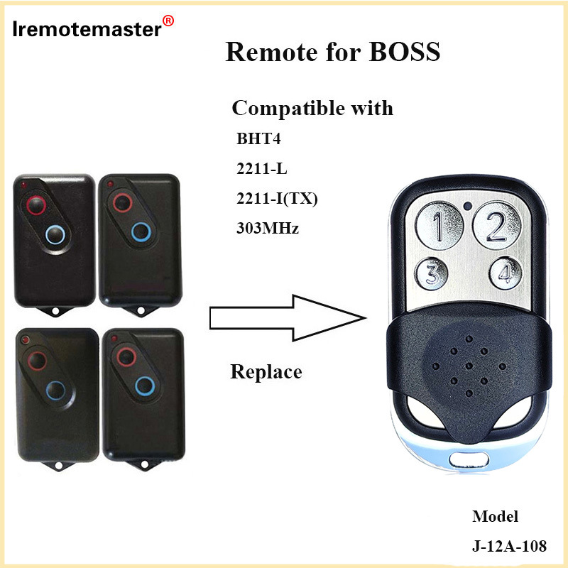 外贸303mhz1234按键车库门卷帘门遥控器兼容 Boss Remote control