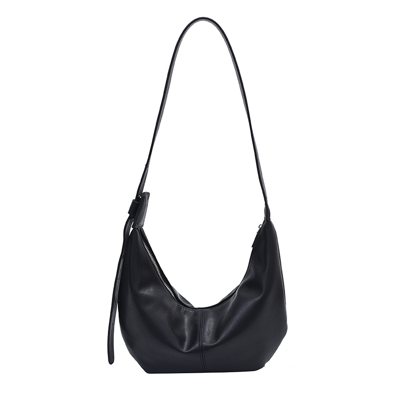 New women's shoulder bag, simple retro style small bag, dumpling bag, high-end texture, versatile commuting crossbody bag_voghion.com