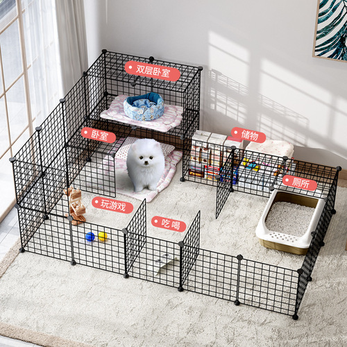 Pet Dog Fence DIY Cage Iron Mesh Fence Indoor Free Space Creative Cat Cage Dog Cage Dog Isolation Gate