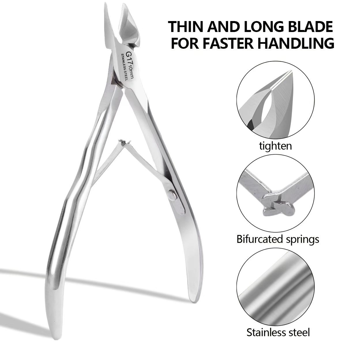 Pinzas exfoliantes de acero inoxidable de 5 mm