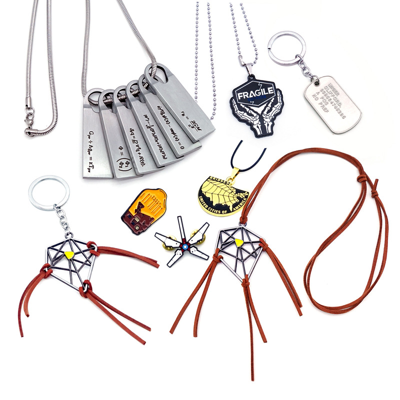 Death Stranded Keychain Double-Sided Norman Redus Chemical Physics Equation Necklace Crossbow Brother Dreamcatcher Necklace