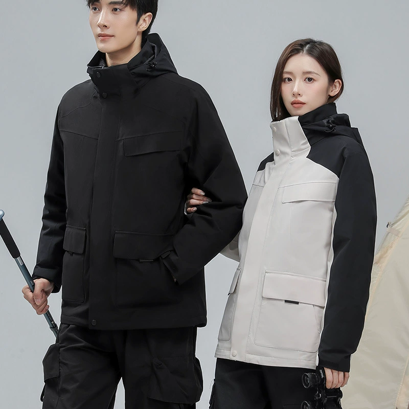 Три в одном куртка пара пуховик водонепроницаемая куртка антибактериальная белая утка