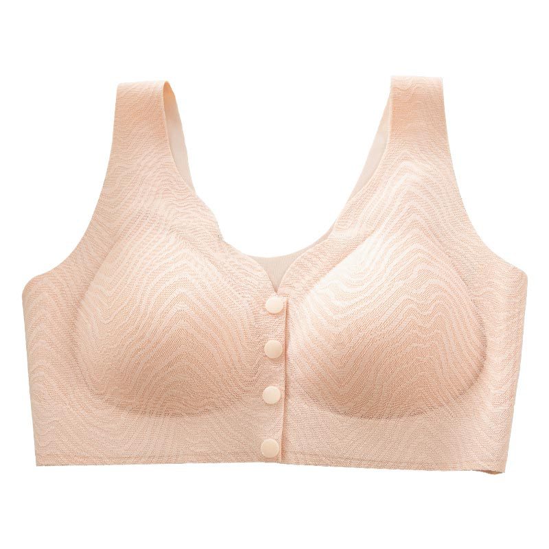 Ropa interior para madre, chaleco para mujer de mediana edad y ancianos, ropa interior, sin anillo de acero, hebilla frontal, estilo delgado, sujetador de mediana edad y ancianos sin costuras de verano