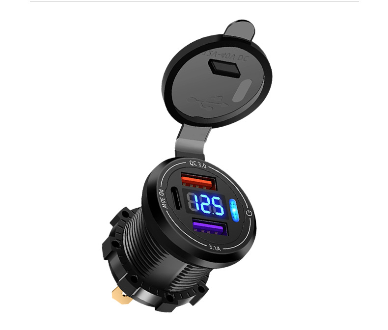 New car charger, car modification accessory, conversion plug for motorcycle and car, adds fast-charging USB socket