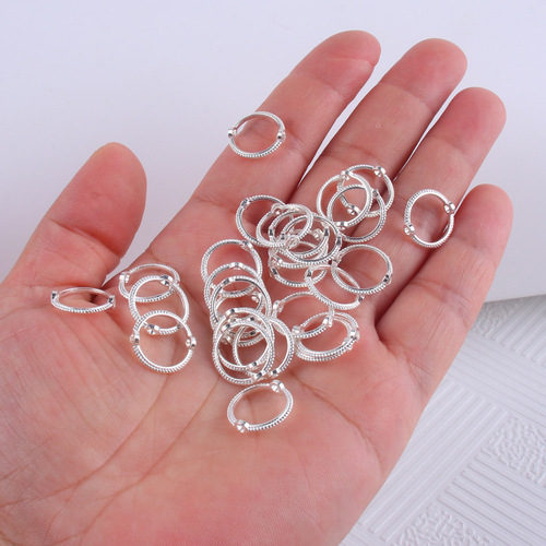 DIY jewelry accessory alloy electroplating multi-specification round ring gear bead ring bead straight hole string bead round ring