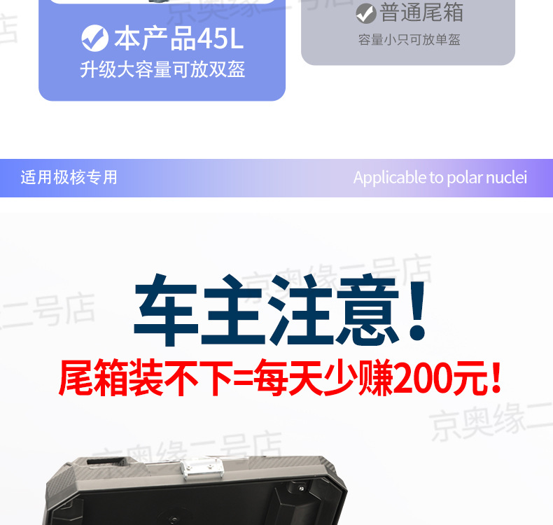 Suitable for Jihé Ae4/5 Rear Trunk Thickened Tail Rack 45L Modified Trunk Bracket for Delivery Service