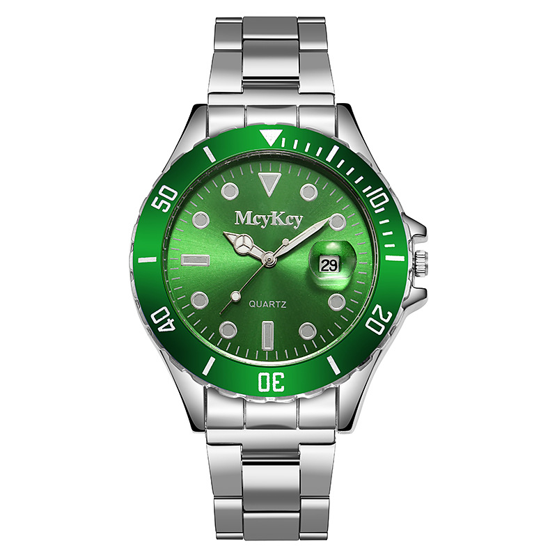 Foreign trade green water ghost watch men's watch men's watch calendar steel band high-end quartz watch watch manufacturer