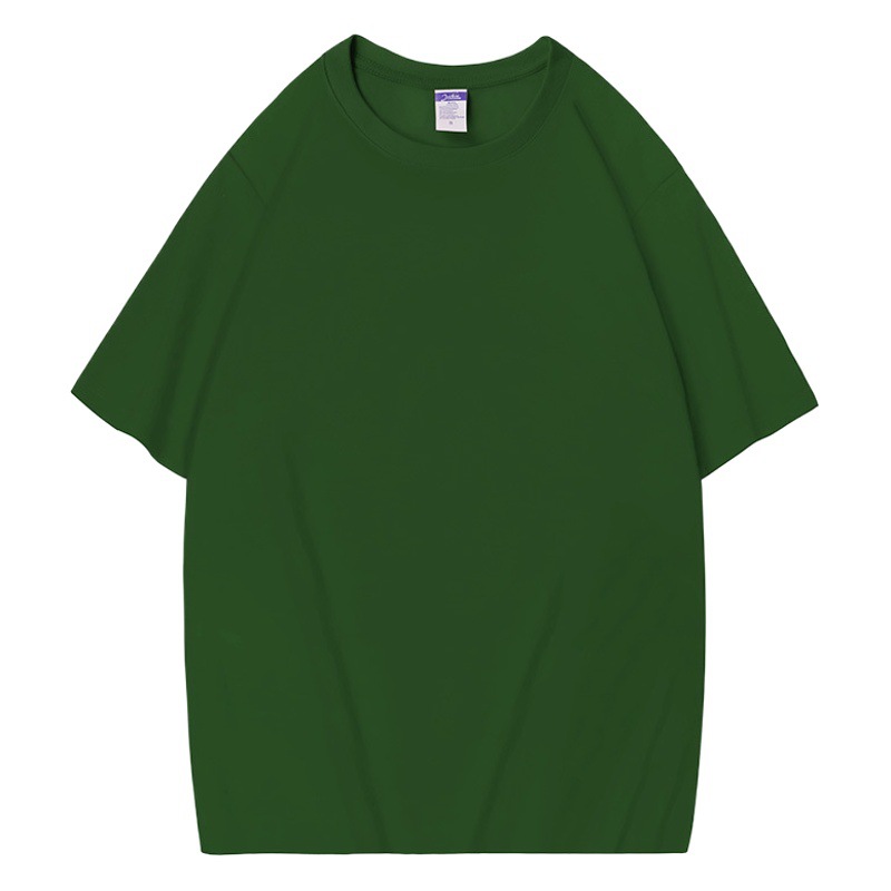 Camiseta de algodón de 260g, estilo veraniego con hombros caídos, camiseta holgada para hombre, camiseta de algodón puro de manga corta con cuello redondo, estilo retro japonés unisex