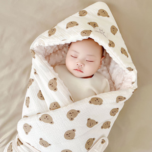 Autumn and winter cotton baby bag wholesale cotton printing newborn baby delivery room bean blanket thickened hug quilt blanket