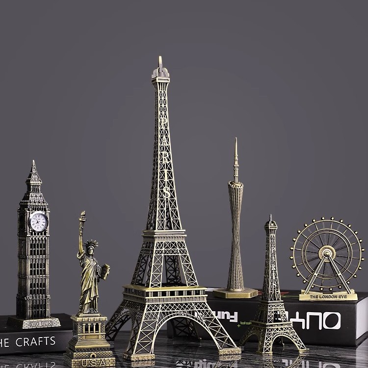 Decoración de la Torre Eiffel de París Artesanía romántica de metal de hierro forjado Sala de estar Dormitorio Sala de estudio Decoración de escritorio