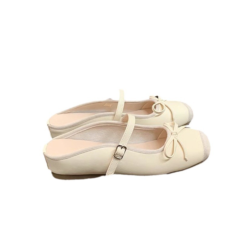 Madre uva dulce niña ~ Estilo francés, arco, boca baja, ballet, medio arrastre, zapatos individuales, nuevo estilo femenino