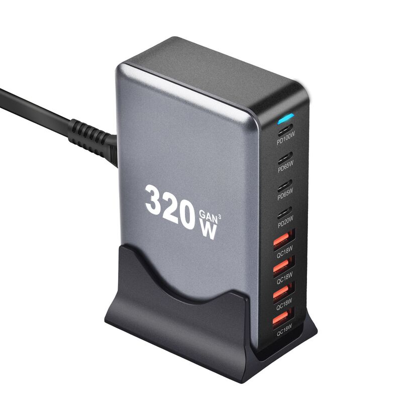 320WデスクトップPD充电器4a4c窒化ガリウム8ポートPD充电器新品320W多机能PD充电器|undefined