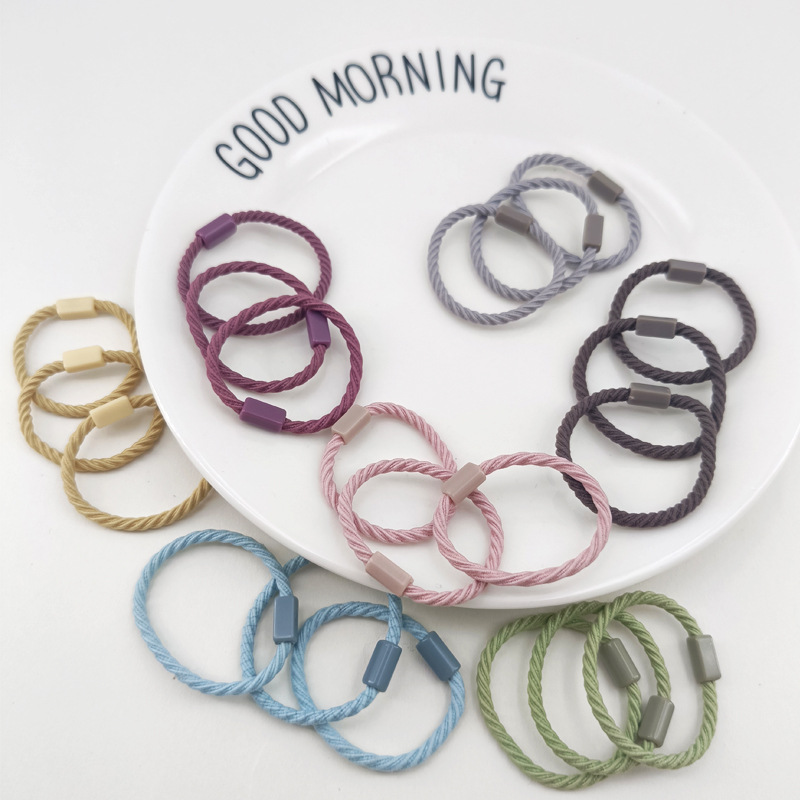 3.5cm 한국 스타일 심플 인 헤어 링 하이 탄성 어린이 고무 밴드 패션 올 매치 헤어 액세서리 헤어 로프