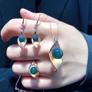 Yiye Chengming 10m-8m-6m Mexican Blue Persei Seiko Inlay S925 Silver Set Jewelry Frosting Technology