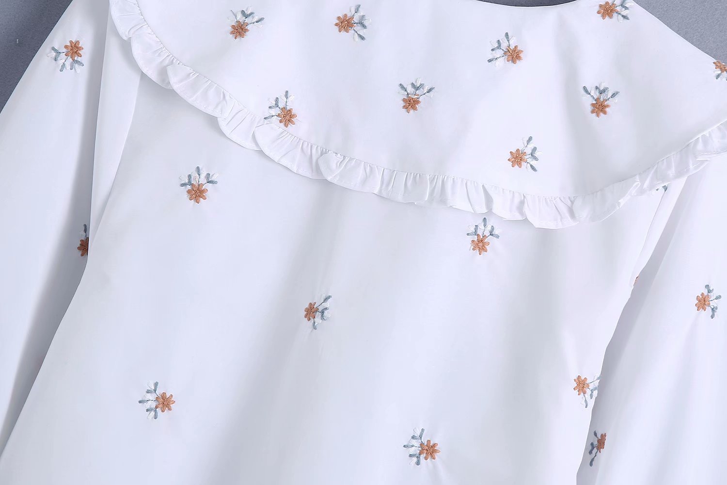 spring flower embroidery blouse top  NSAM32826