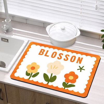 mesa Leachate Home Furnishing Diatom mud Absorbent pads fresh Floret desktop non-slip mat tableware Drying Disposable Table mat