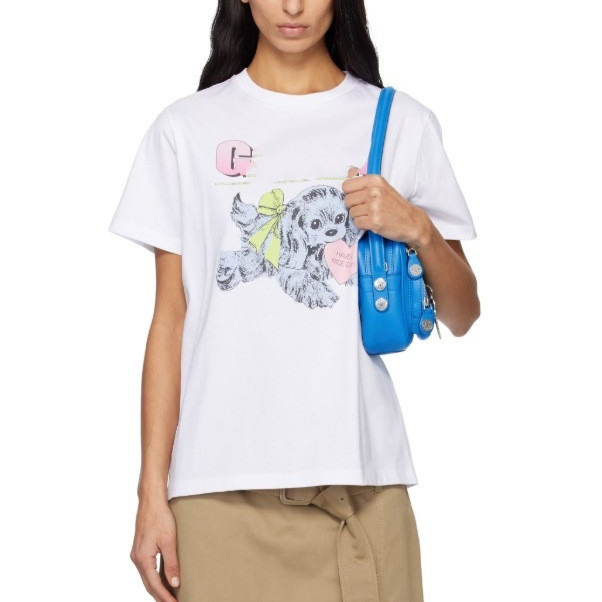 Ga In-Stock 26 Summer Cute Puppy Print Short-Sleeve T-Shirt Round Neck All-Cotton Sports Casual Pullover for Women Ga In-Stock 26 Summer Cute Puppy Print Short-Sleeve T-Shirt Round Neck All-Cotton Sports Casual Pullover for Women