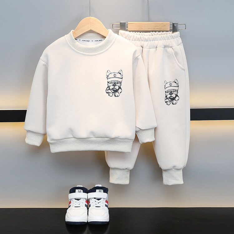 Set de două piese sport și agrement pentru copii, model Pug, primăvară-toamnă, 2023, pentru băieți_voghion.com