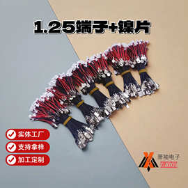 1.25端子线18650电池镍片线4*8接触片红黑2p硅胶PVC电线加工批发