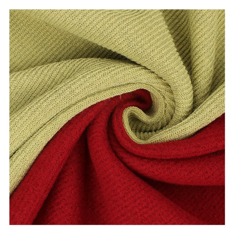 Cepillado imitación lana 320g poliéster suave micro elástico espesado cepillado de lana gruesa aguja tejido jacquard