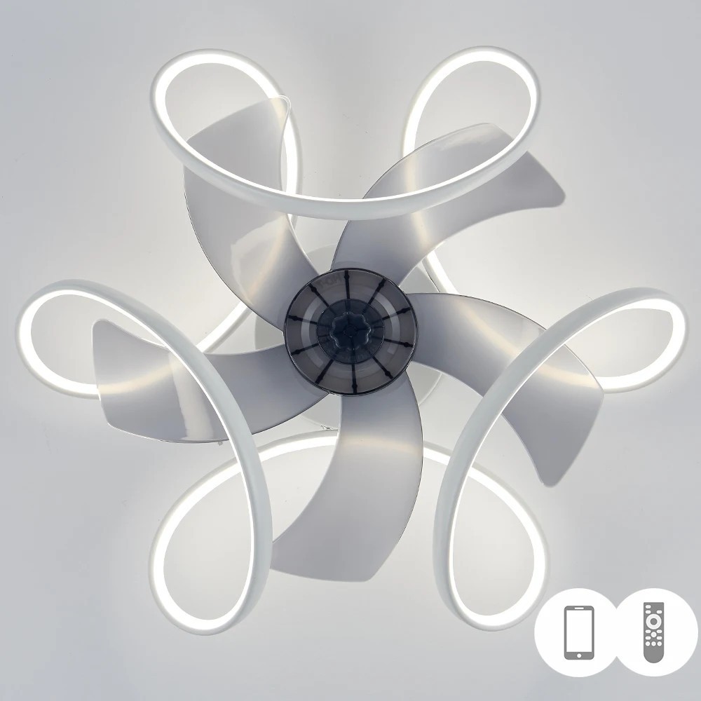 Transfronterizos para líneas mínimas de ventilador 64W sin atenuación LED ventilador de techo lámpara de sala de estar doméstica dormitorio