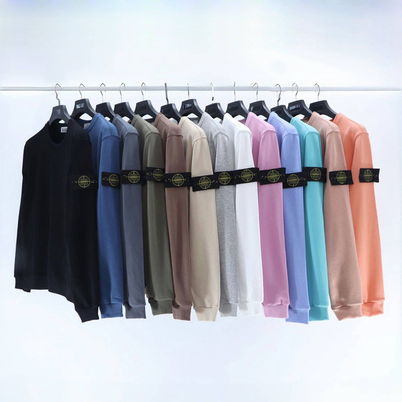 Cross-Border Stone 24Ss Stone Compass Badge Basic Pullover Functional Casual Men's and Women's Round Neck Sweatshirt Island