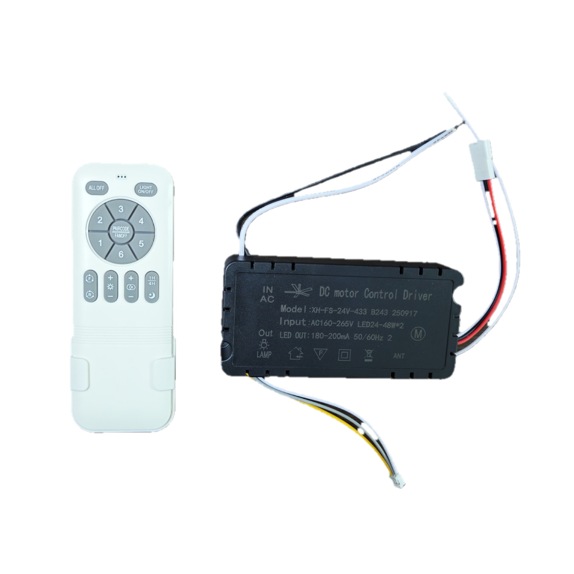 XF-FS-24V Invisible Ceiling Fan Light Remote Control Stepless Dimming Controller Receiver Ceiling Fan Light Accessories