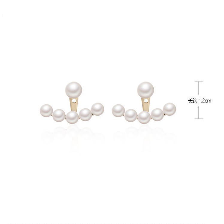 Geometric Inlaid Pearls Alloy Artificial Gemstones Earrings Ear Studs display picture 1