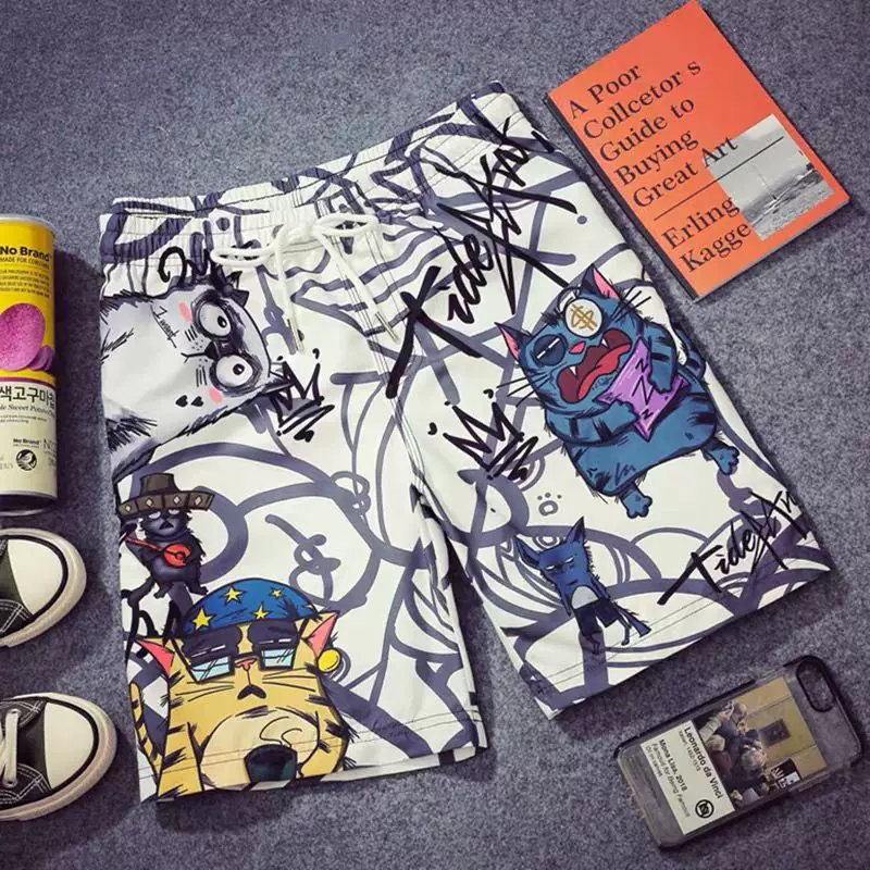 定制短裤男夏季休闲裤大码款宽松男士沙滩裤青少年情侣运动大裤衩