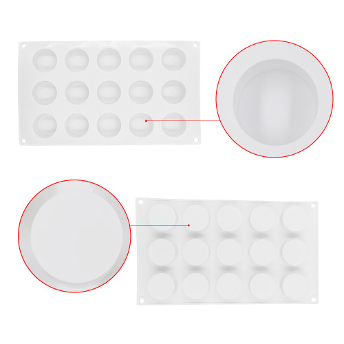 15 Piece Small Cylinder Cake Silicone Mold Filling Center Cream Dessert Chocolate Mold DIY Baking Pudding Tool