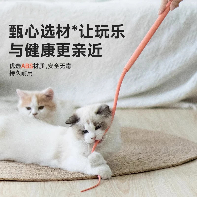 청지기 고양이 실리콘 고양이 티저 마우스 꼬리 고양이 대화 형 시뮬레이션 마우스 교체 가능한 고양이 티저 고양이 장난감을 잡아라