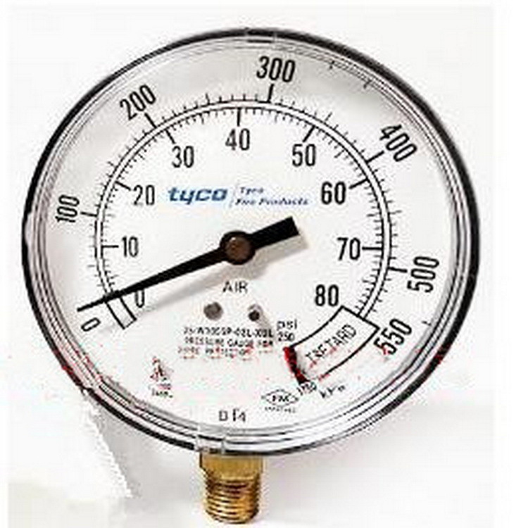 报警阀组配件250psi气压力表 型号:ZXYD/35-W1005P-02L-XUL