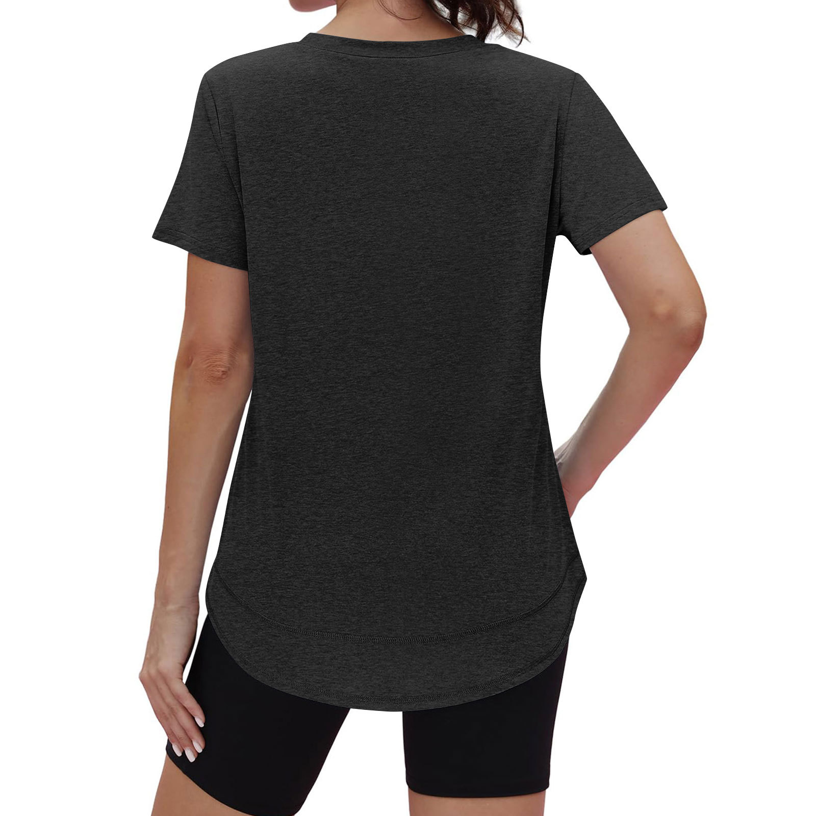 European And American Cross-border Summer New Women's Casual Loose Fashion Short-sleeve Solid Color Round-neck Pullover_ecoleips.com