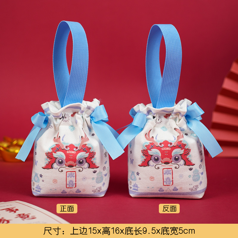 Bolsillo con cordón de dragón azul