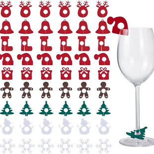 Cross-Border New Product Felt Wine Glass Decorative Ring Christmas Decorations Goblet Pendant Accessories Ready for Supply