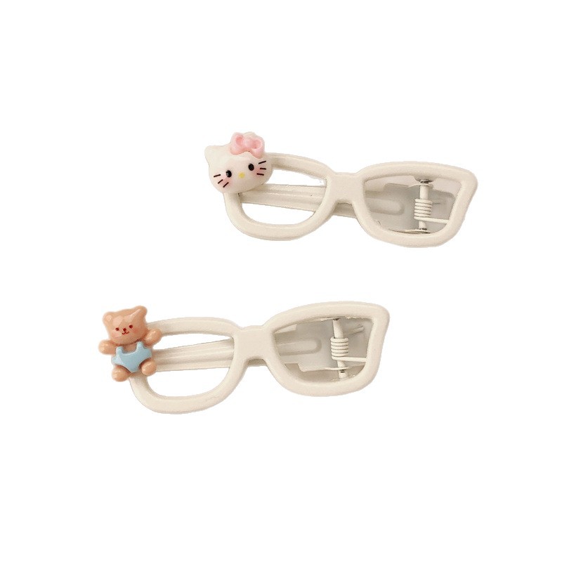 Lindas gafas de personalidad gato oso horquilla flequillo lateral femenino clip de pico de pato de pelo roto accesorios de cabeza de horquilla dulce
