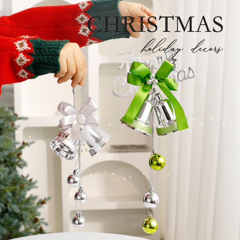 New Bow-Knot Bell Ornaments for Hotels and Supermarkets, Indoor and Outdoor Christmas Decorations, Atmosphere Setup Props Wholesale