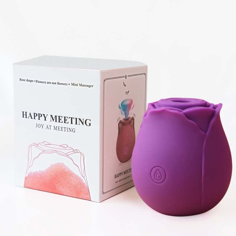 Vibrador Huevo de Rosa con Succión de Silicona y ABS, Vibración y Estimulación Punto G, para Mujeres