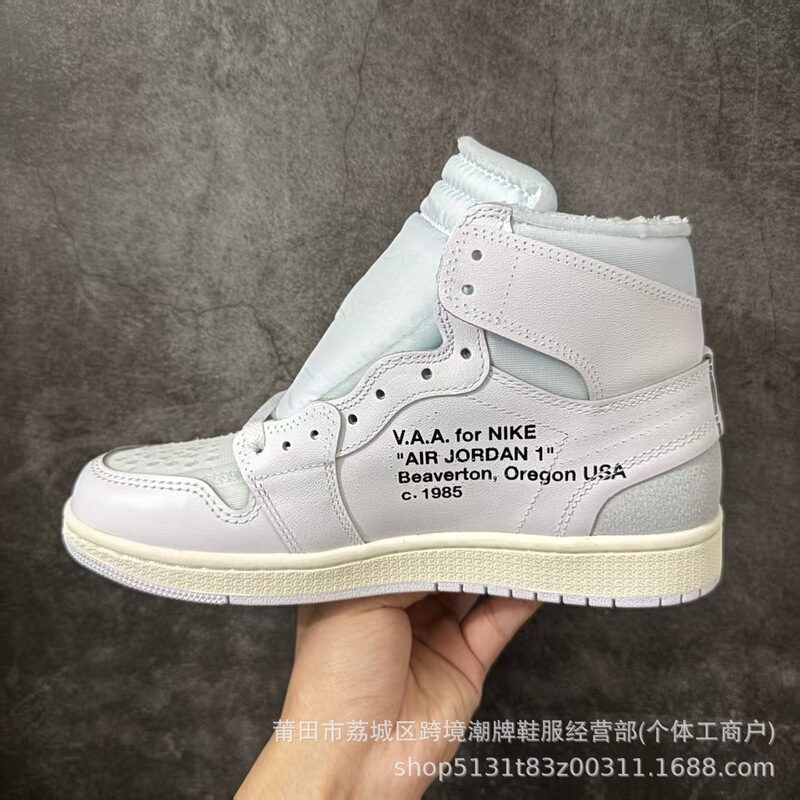 Original Off White Aj1 High Collaboration Model High-Top Basketball Shoes for Men, Chicago North Carolina Blue, European Limited Edition Original Off White Aj1 High Collaboration Model High-Top Basketball Shoes for Men, Chicago North Carolina Blue, European Limited Edition